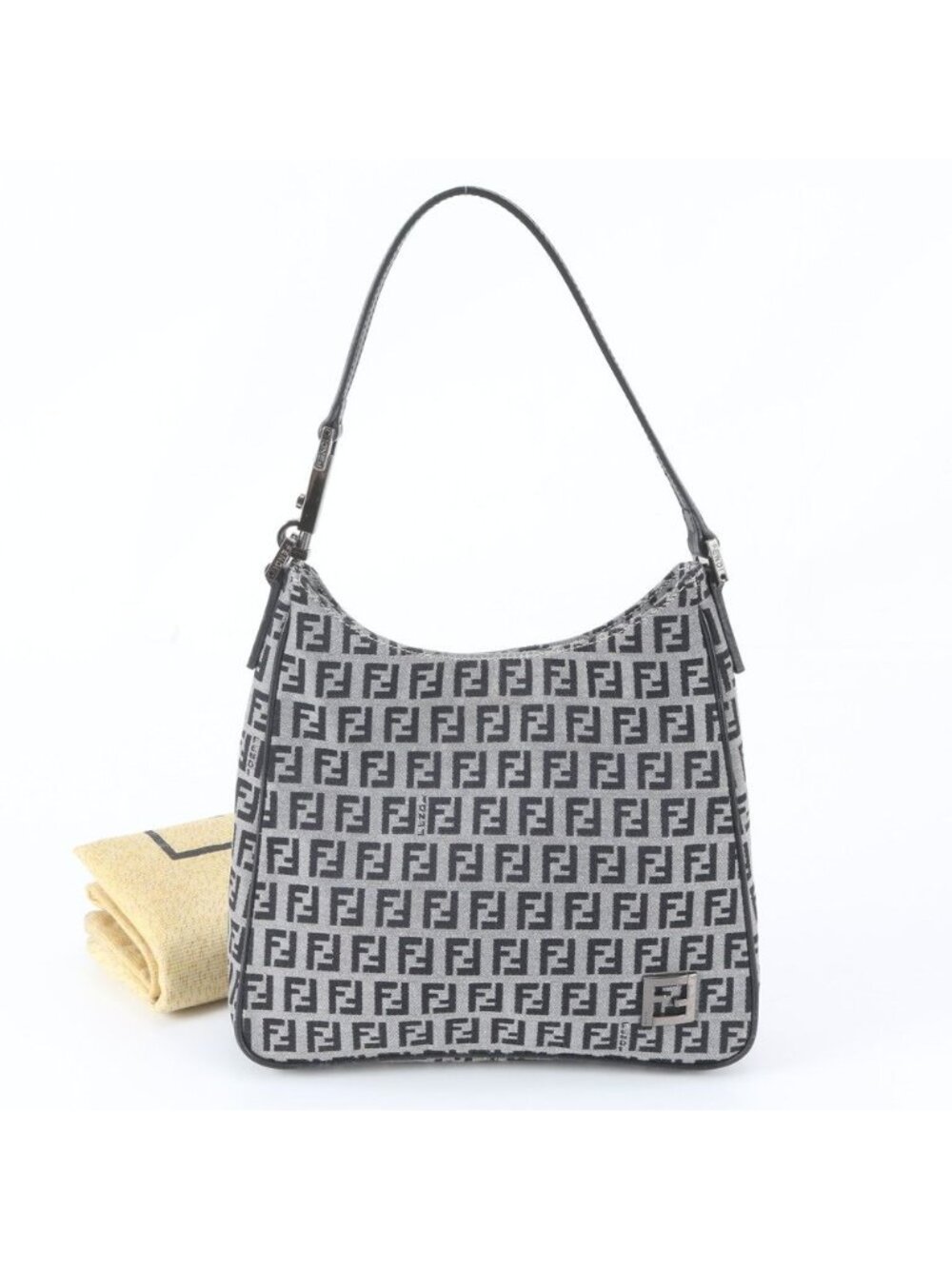 Fendi FF Zucchino Leather Shoulder Bag